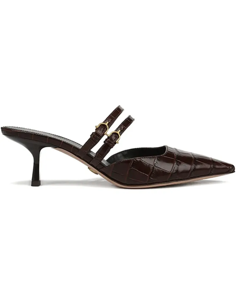 Veronica Beard Corrie Mules mit Kroko-Effekt 50mm - Braun Braun