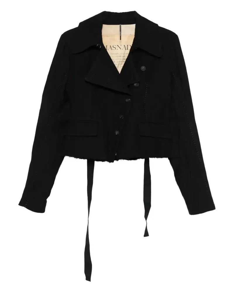 Masnada Cropped-Sakko mit Riemendetail - Schwarz Schwarz