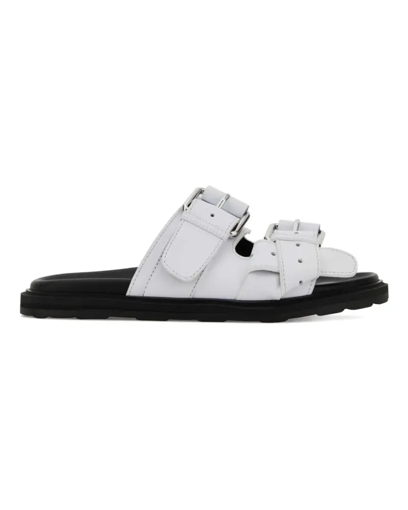Moschino buckle strap slippers - Weiß Weiß