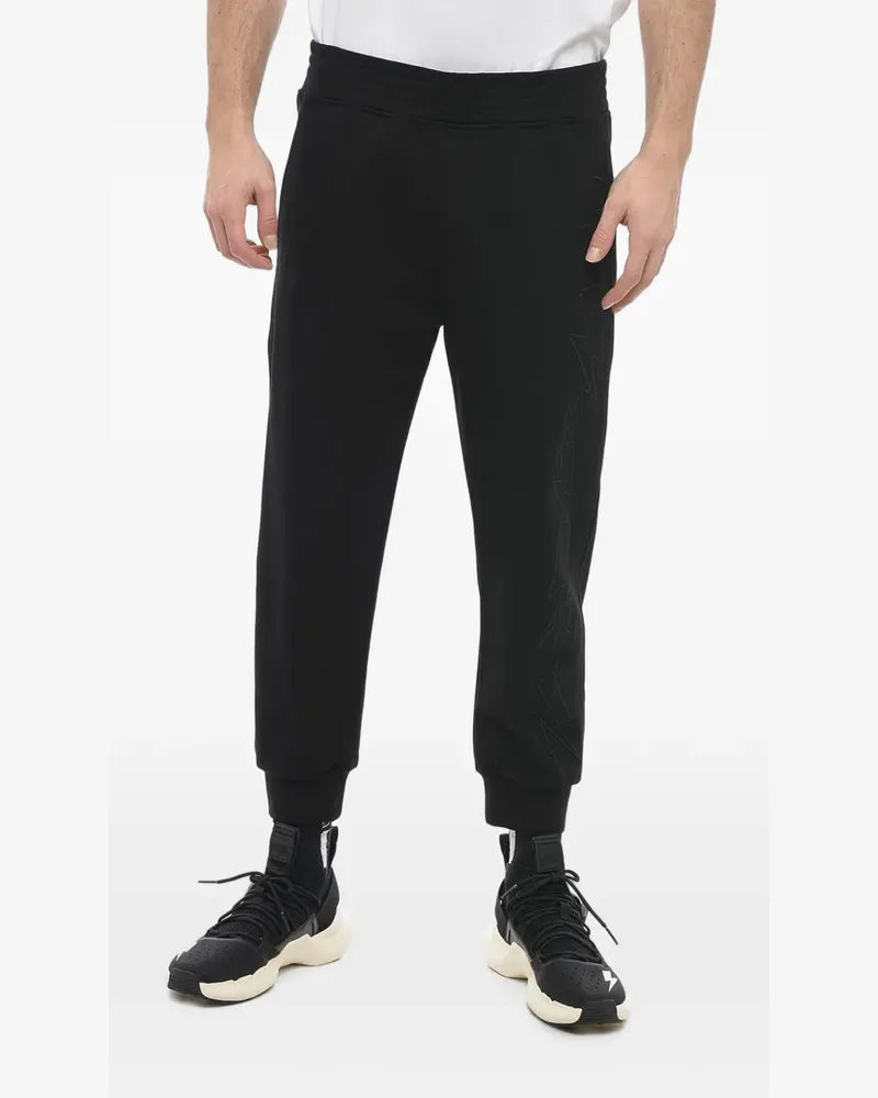 Neil Barrett Jumbled Bolts embroidered track pants - Schwarz Schwarz
