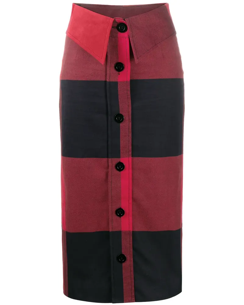 Moschino Karierter Midirock - Rot Rot