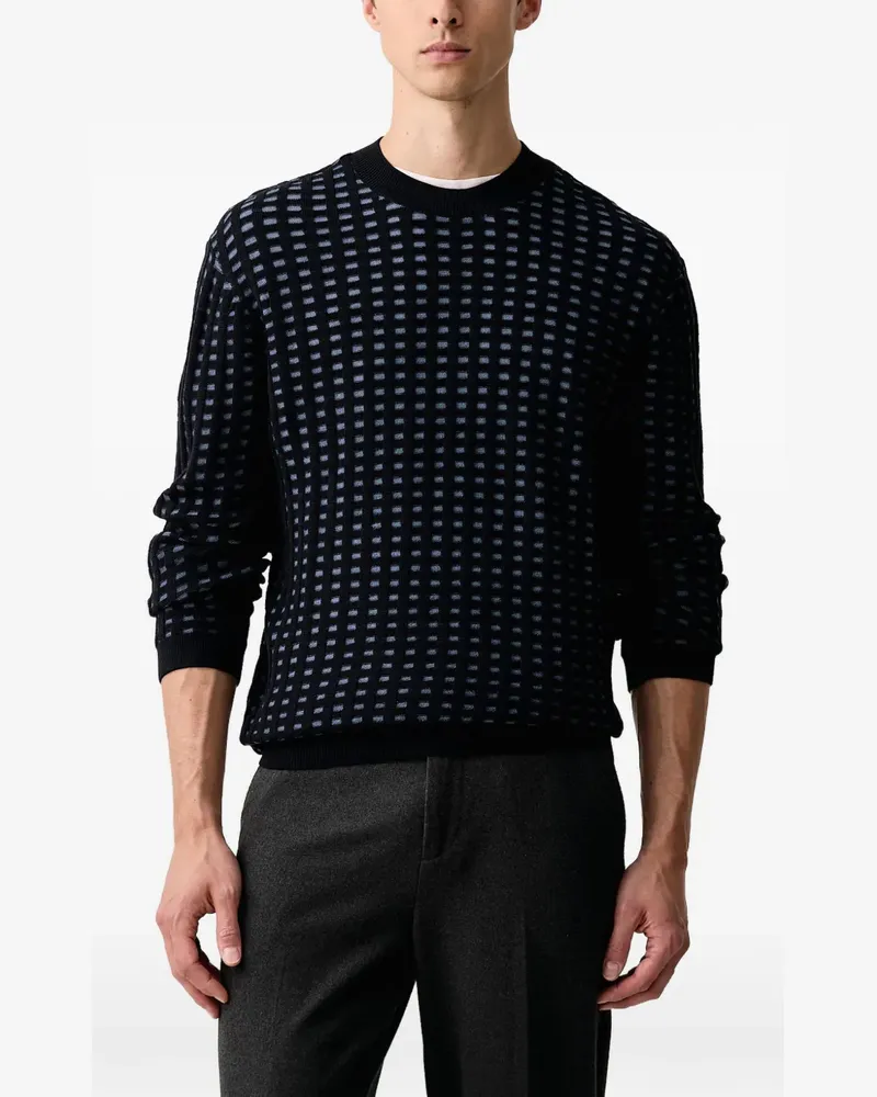 Armani Exchange geometric-pattern ribbed-knit sweater - Schwarz Schwarz
