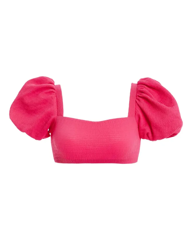 AGUA BENDITA Calista puff-sleeves bikini top - Rosa Rosa