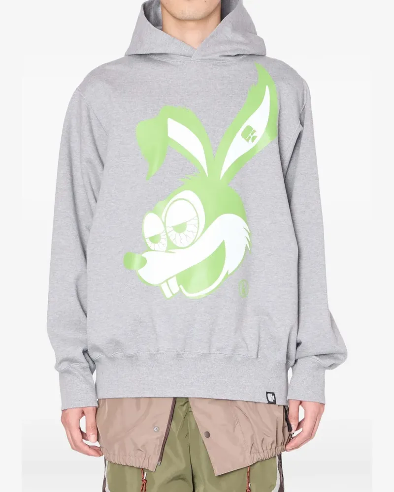 kolor rabbit-graphic hoodie - Grau Grau