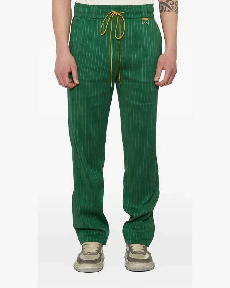 RHUDE pinstripe drawstring trousers - Grün Grün