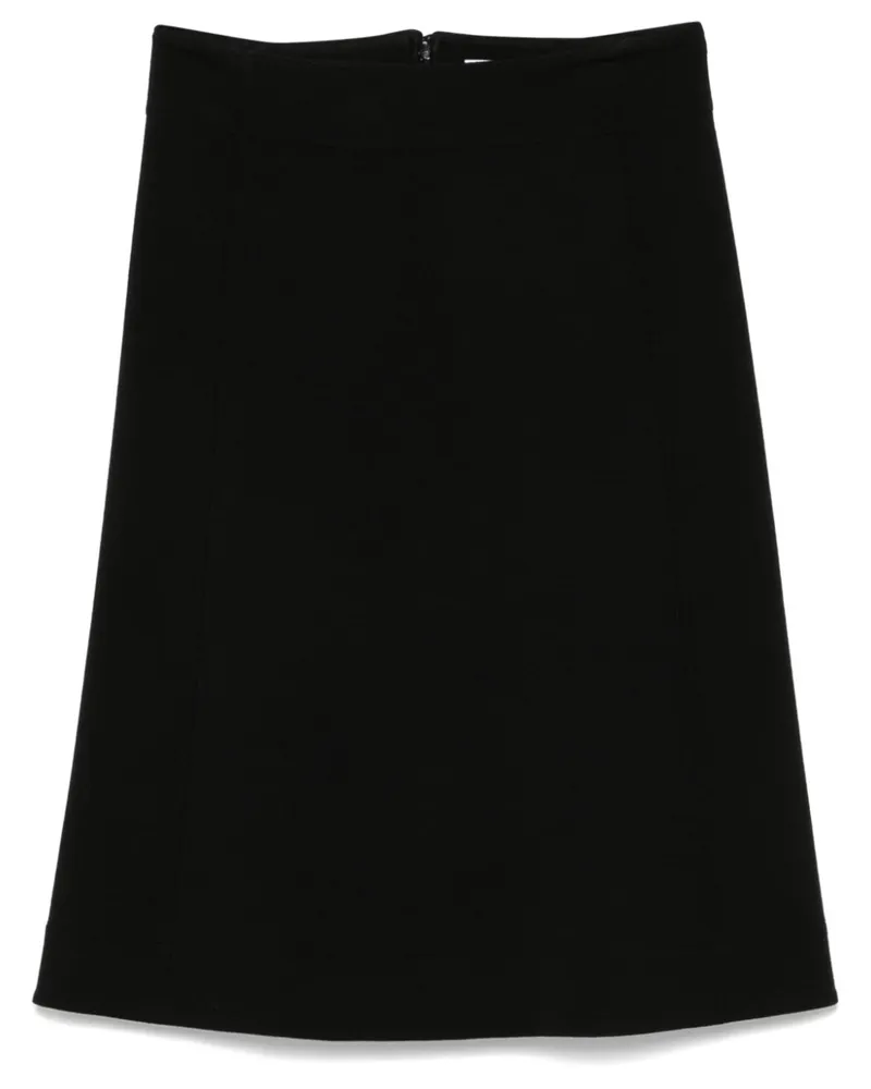 Jil Sander Midirock in A-Linie - Schwarz Schwarz
