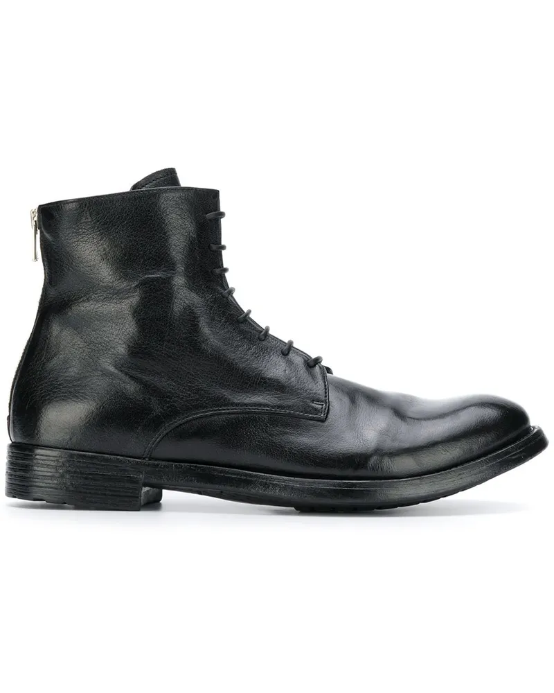 Officine Creative Italia Flache Schnürstiefel - Schwarz Schwarz