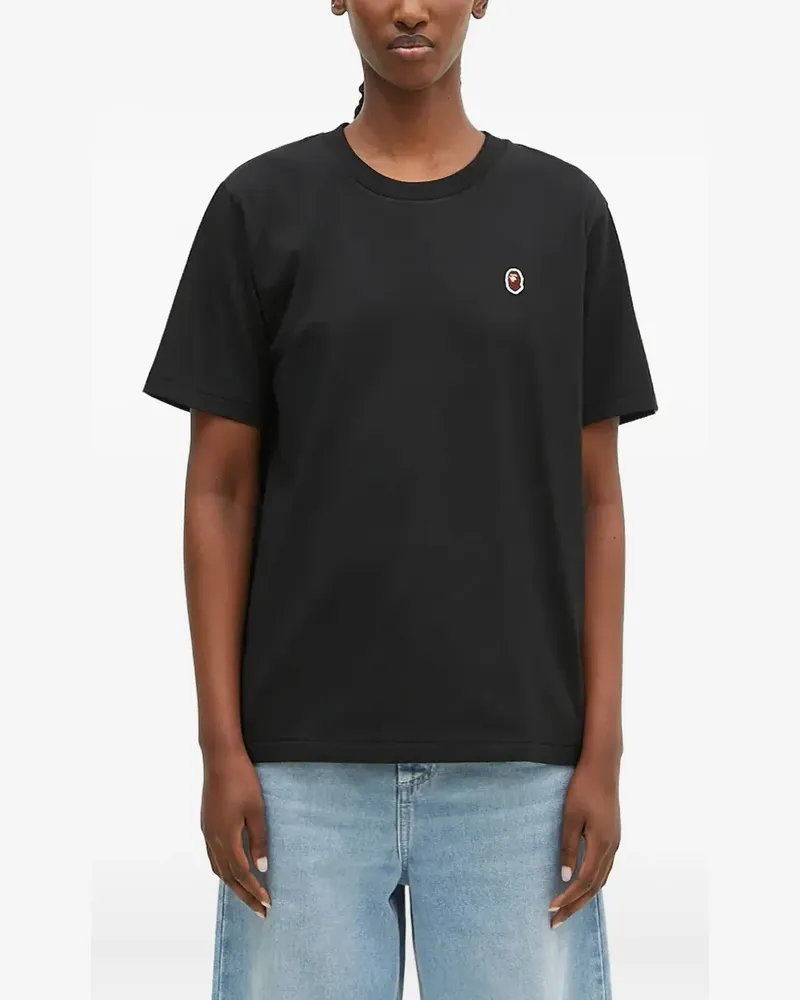 BAPE T-Shirt mit Logo-Applikation - Schwarz Schwarz