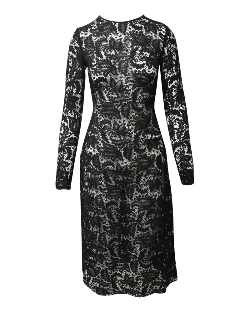Adam Lippes lace floral midi dress - Schwarz Schwarz