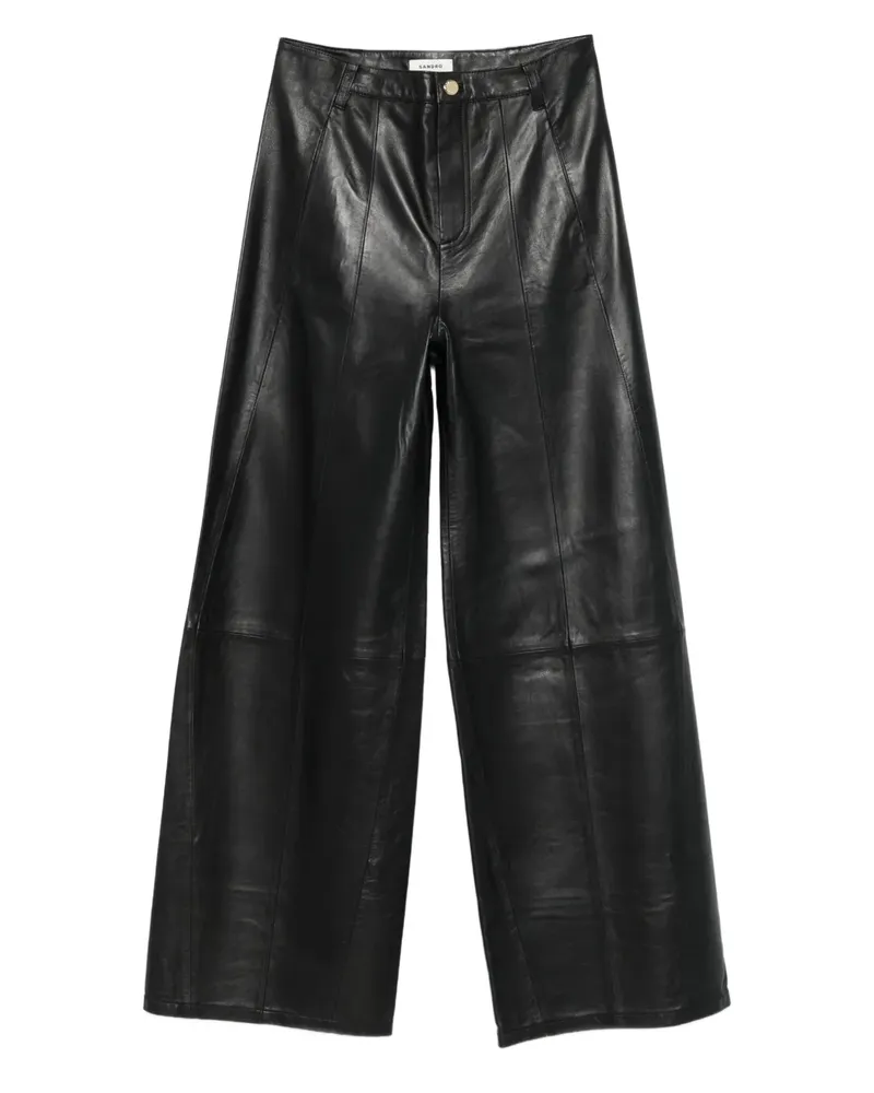 Sandro Hose aus Leder - Schwarz Schwarz