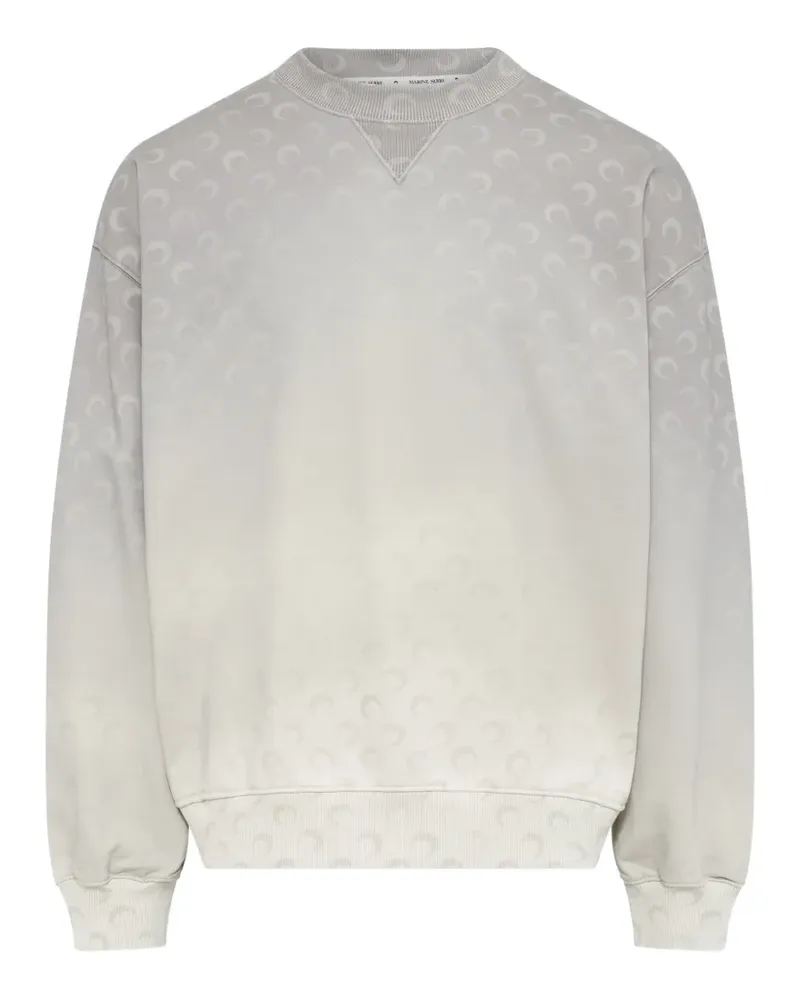 Marine Serre Ausgeblichenes Moon Sweatshirt aus Fleece - Grau Grau