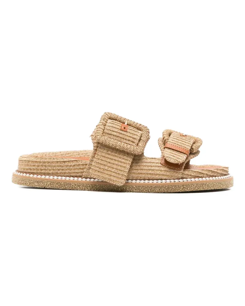 Rodo buckle-detail straw sandals - Braun Braun