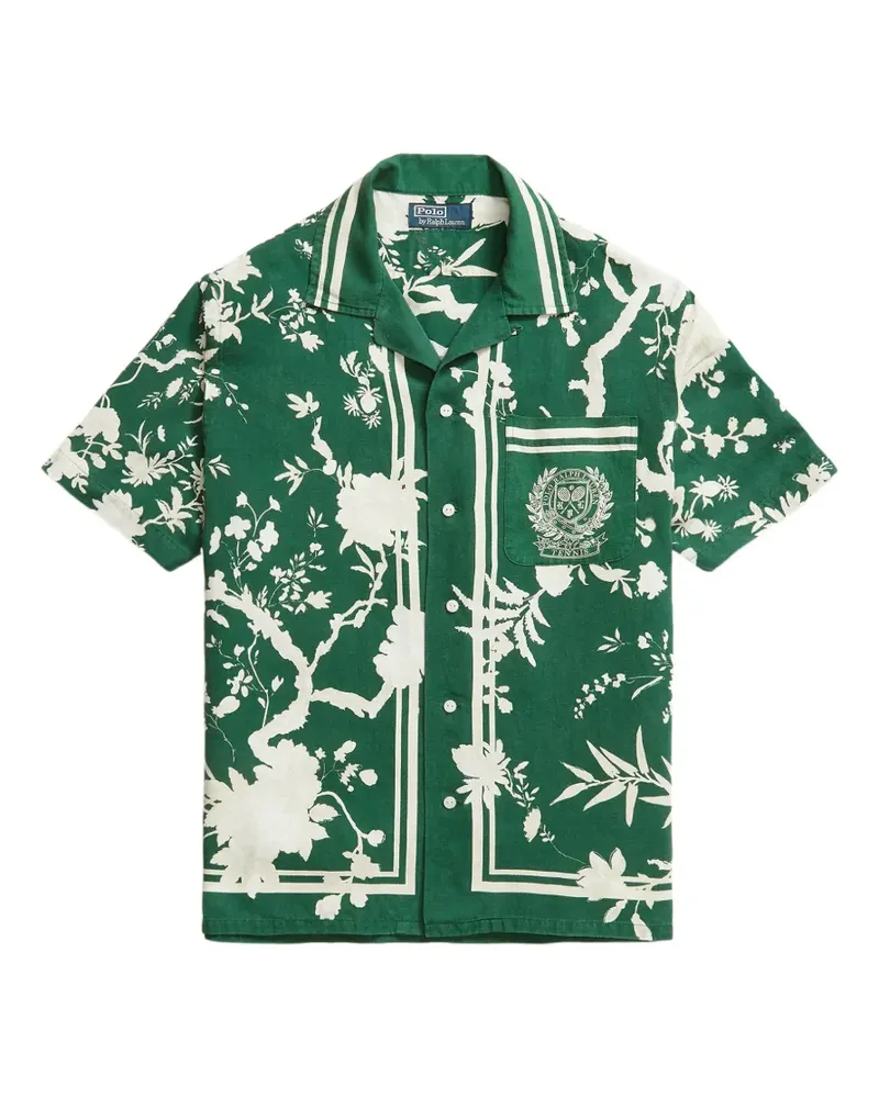 Ralph Lauren Wimbledon floral-print striped shirt - Grün Grün