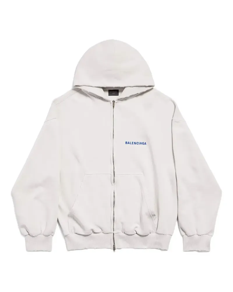 Balenciaga Kapuzenjacke mit Reißverschluss - Weiß Weiß