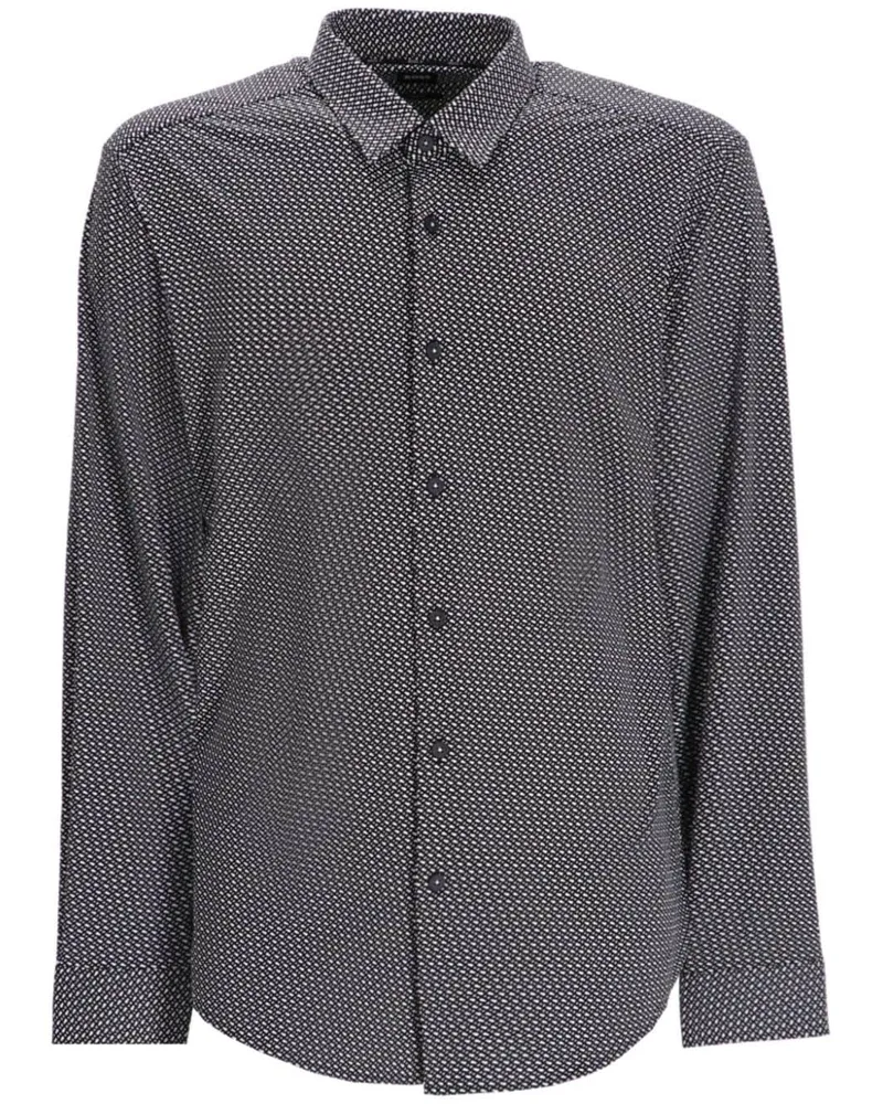 HUGO BOSS Hemd mit geometrischem Print - Schwarz Schwarz