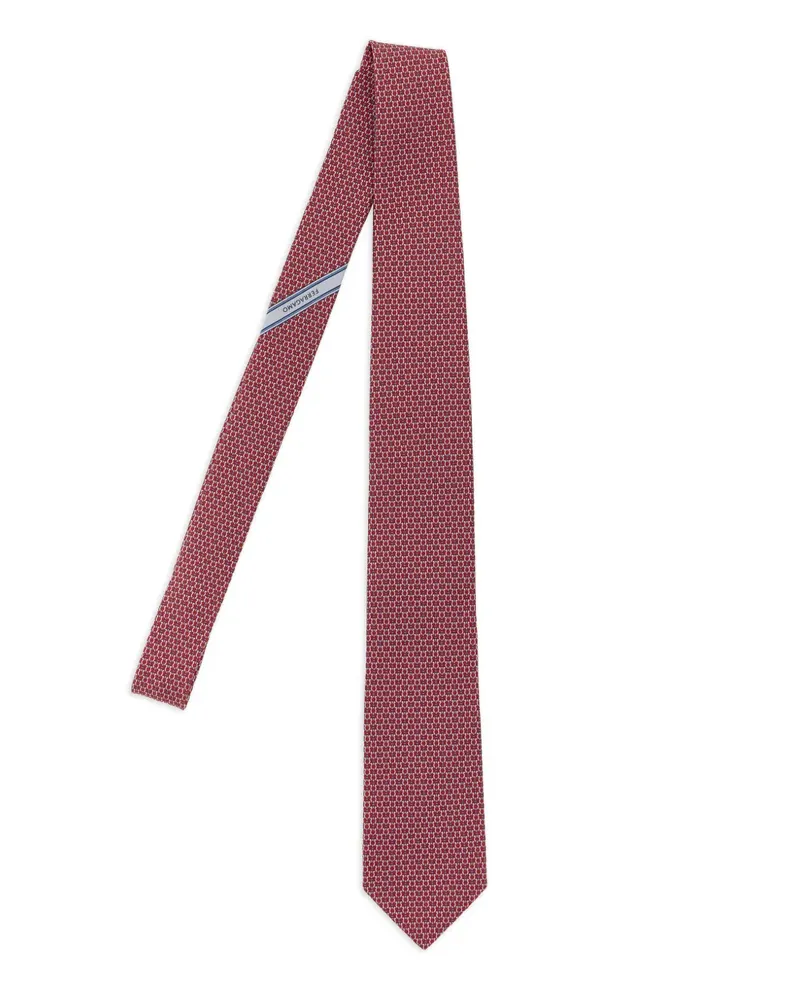 Ferragamo Krawatte mit Gancini-Print - Rot Rot