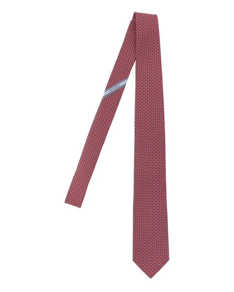 Ferragamo Krawatte mit Gancini-Print - Rot Rot