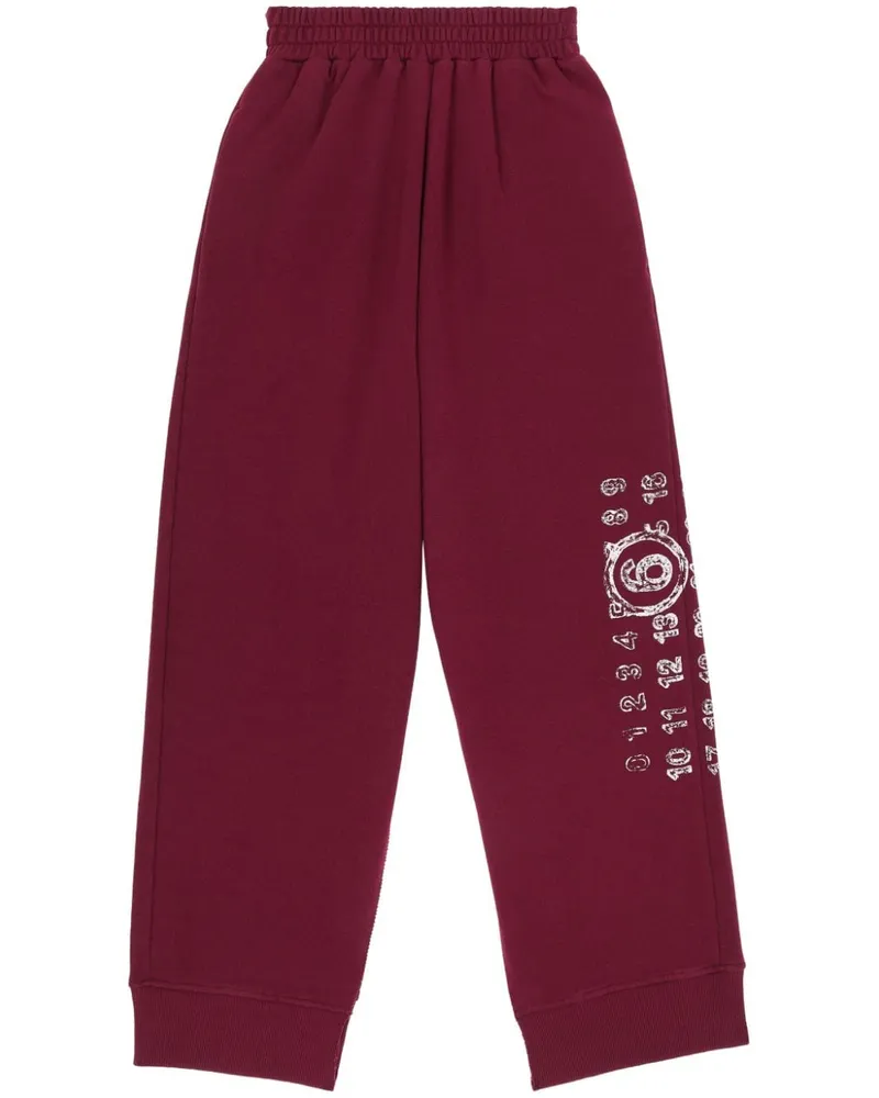 Maison Margiela Jogginghose mit Signature Numbers-Motiv Rot