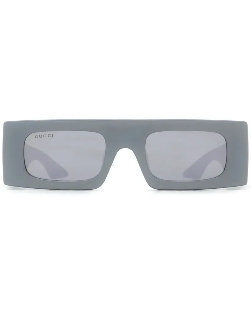 Gucci Sonnenbrille mit eckigem Gestell - Silber Silber