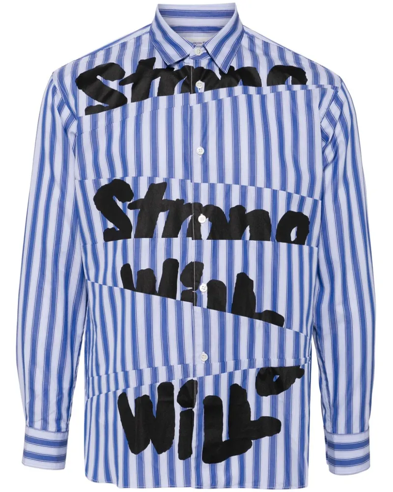 Comme des Garçons Hemd mit Strong Will-Print - Blau Blau
