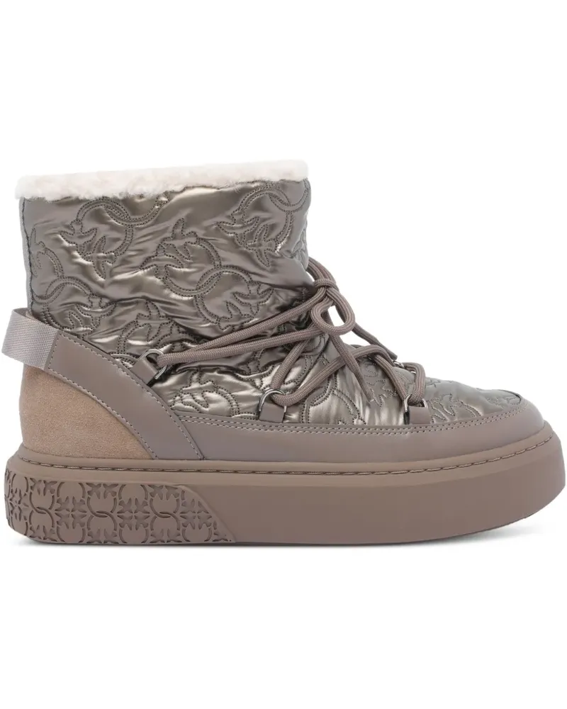 Pinko Gesteppte Stiefel mit Blumenmuster - Grau Grau