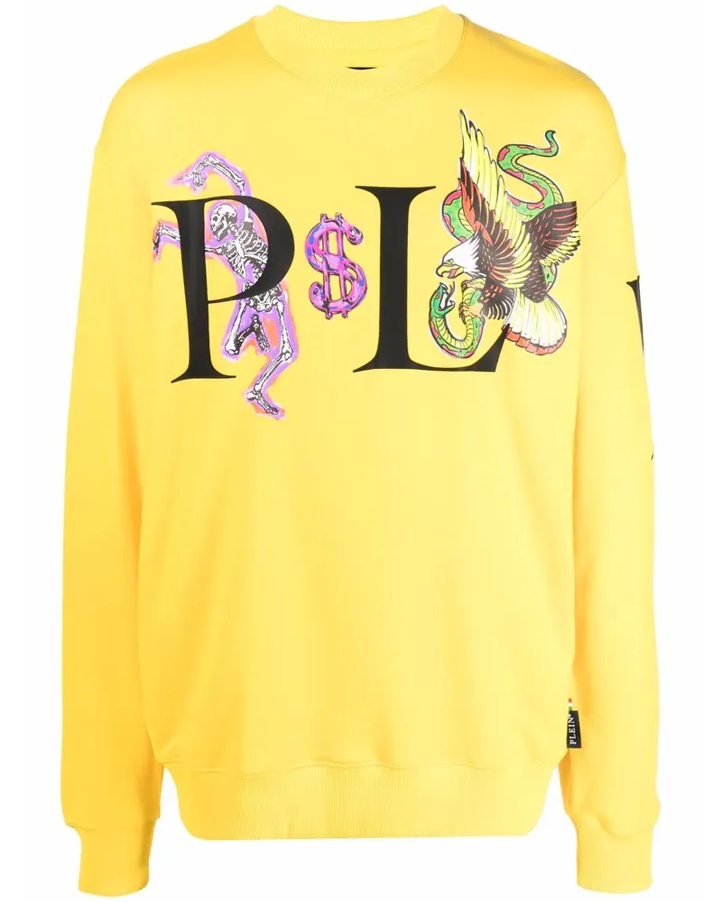 Philipp Plein Sweatshirt mit grafischem Print - Gelb Gelb