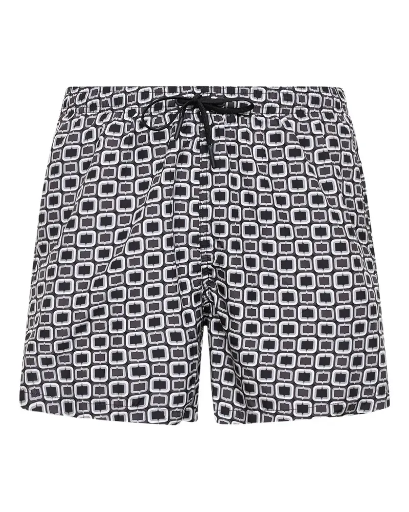 Tagliatore elasticated graphic print swim shorts - Schwarz Schwarz