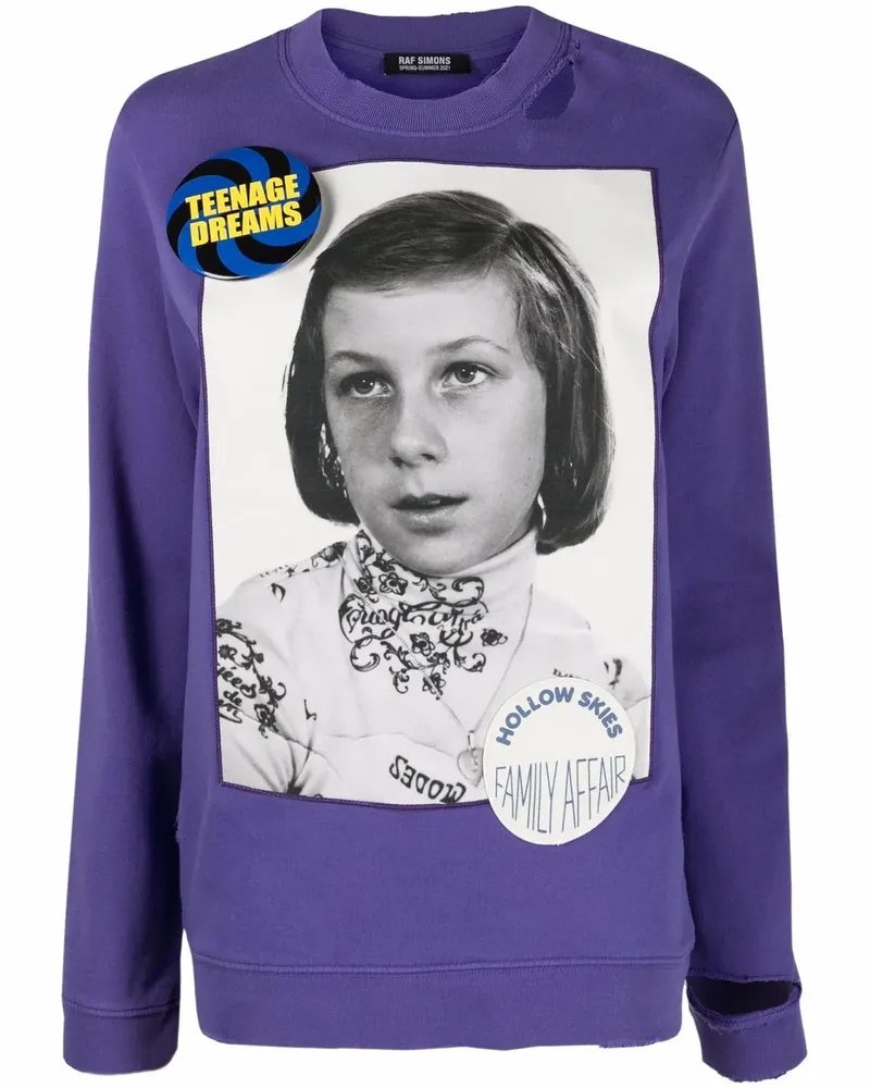 Raf Simons Sweatshirt mit Foto-Print - Violett Violett