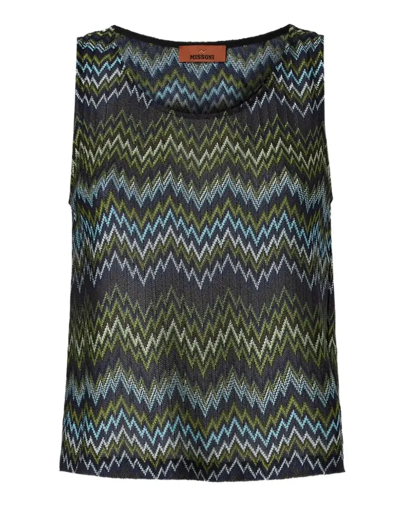 Missoni Ärmelloses Oberteil aus Viskose mit Schlangenmotiv - Blau Blau