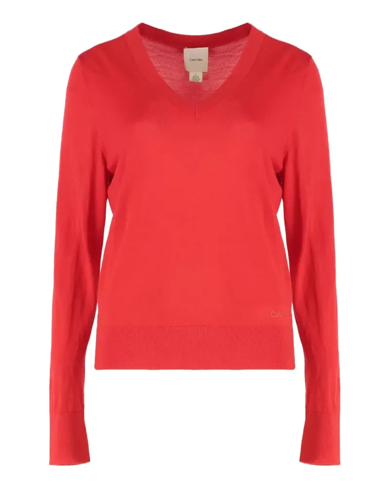 Calvin Klein Oberteil mit V-Ausschnitt - Rot Rot