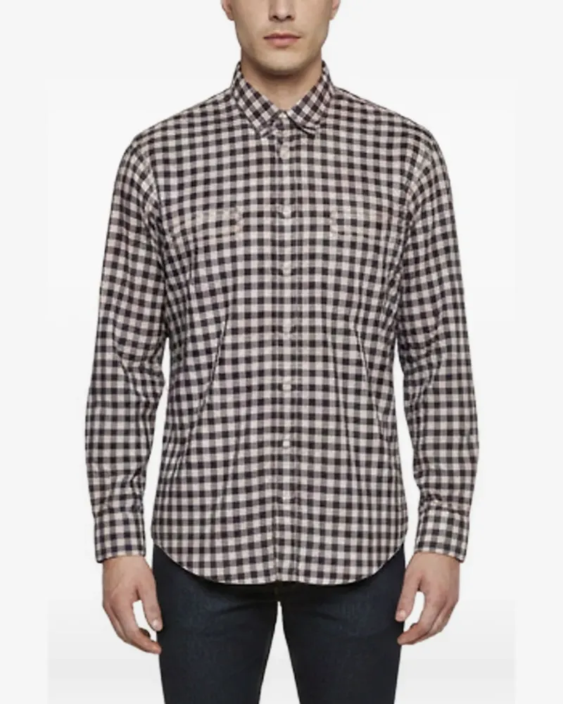 HUGO BOSS checked-pattern shirt - Blau Blau