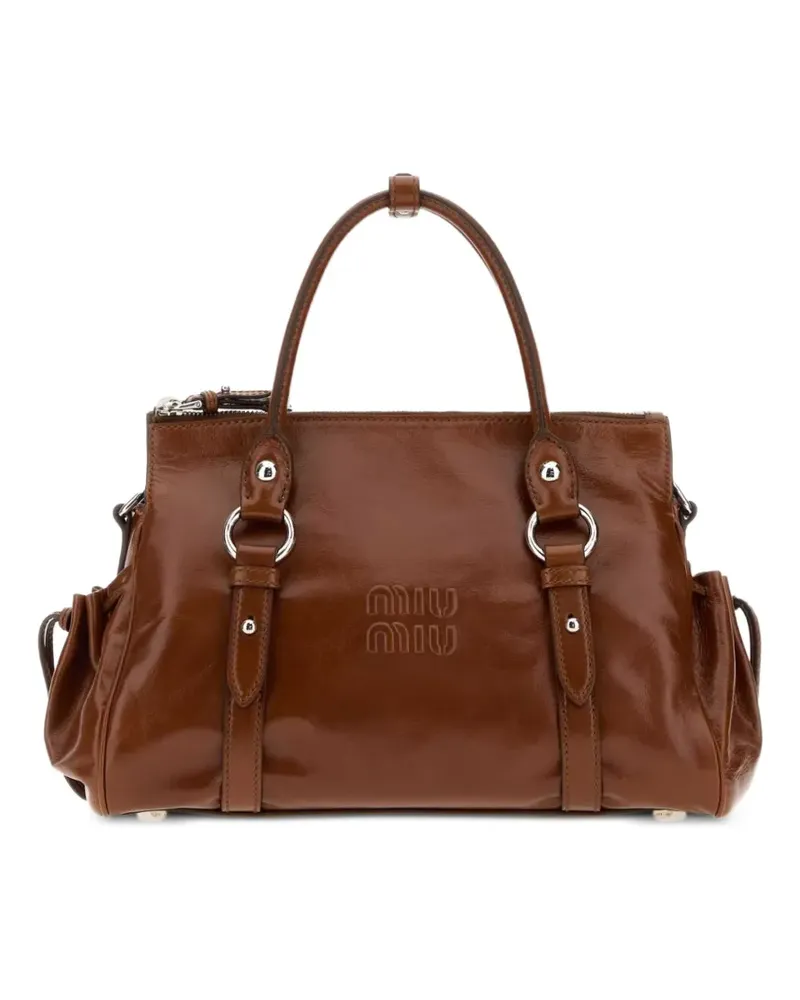 Miu Miu Shopper mit Logo-Prägung - Braun Braun