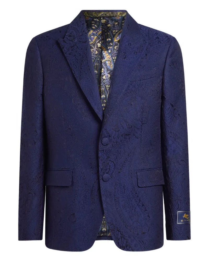 Etro jacquard paisley single-breasted jacket - Blau Blau