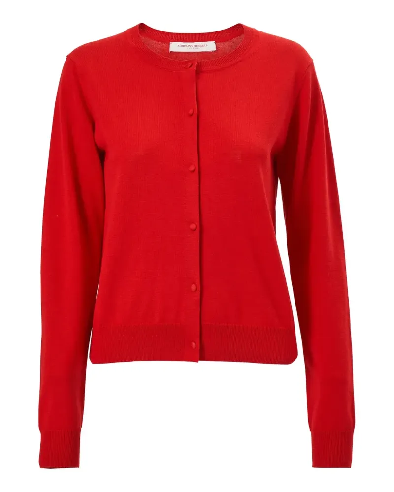 Carolina Herrera New York Cardigan mit rundem Ausschnitt - Rot Rot