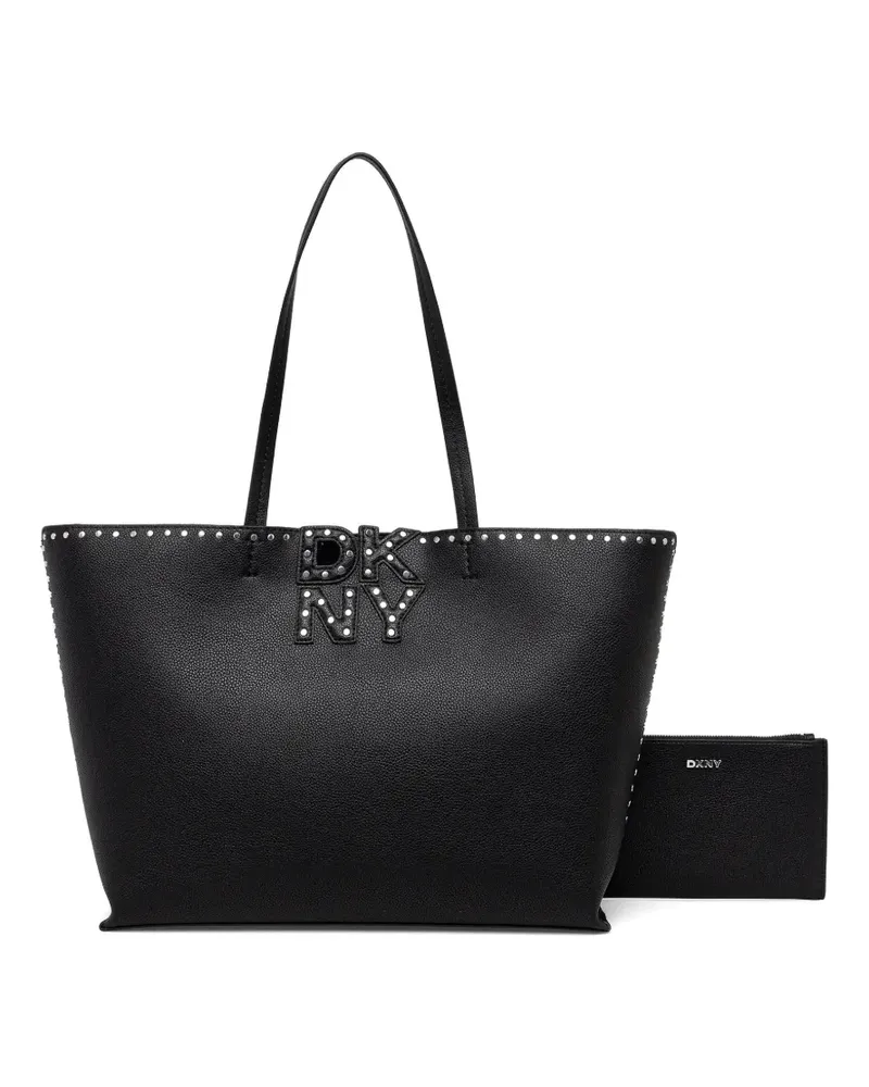 DKNY studded-logo tote bag - Schwarz Schwarz