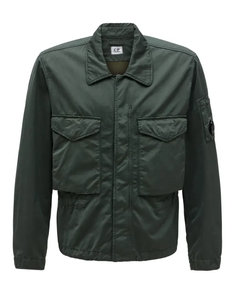 C.P. Company Geknöpfte Jacke mit Patch - Grün Grün