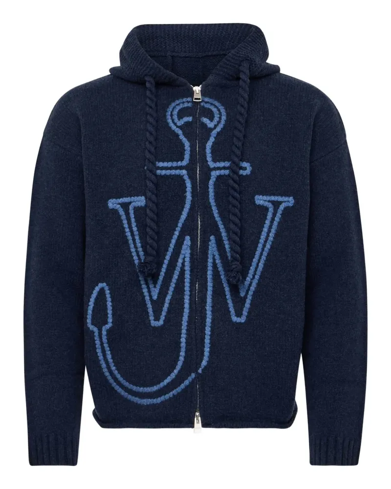 J.W.Anderson Kapuzencardigan mit Anker-Logo - Blau Blau
