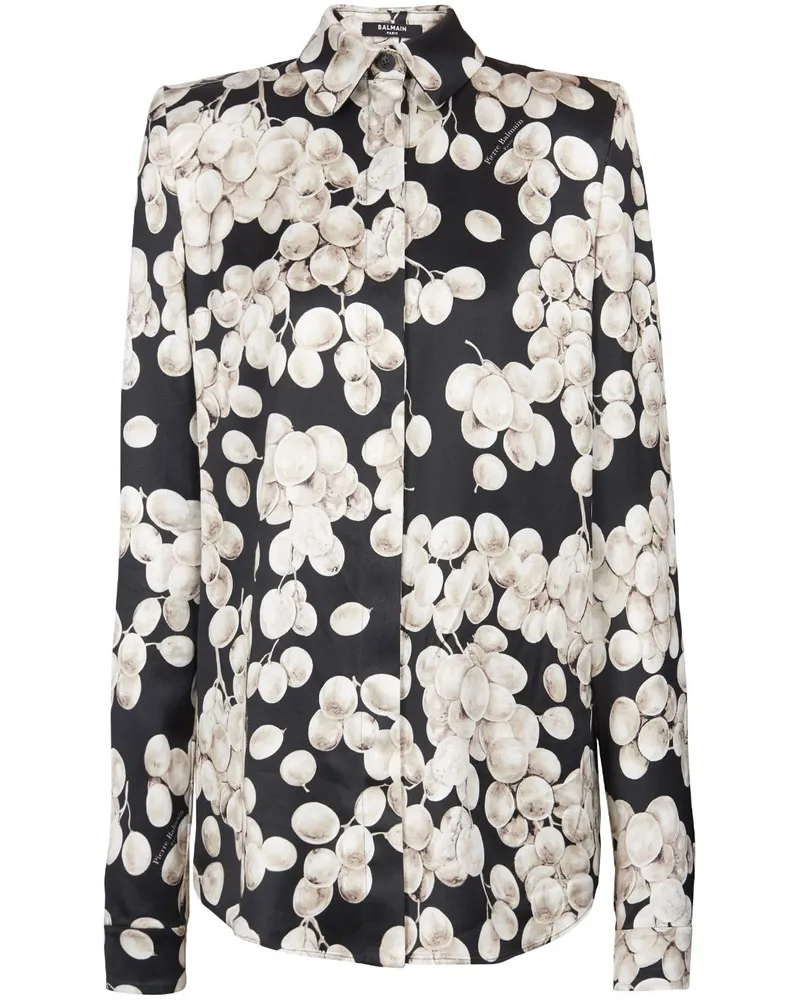Balmain Hemd mit Rosinen-Print - Schwarz Schwarz