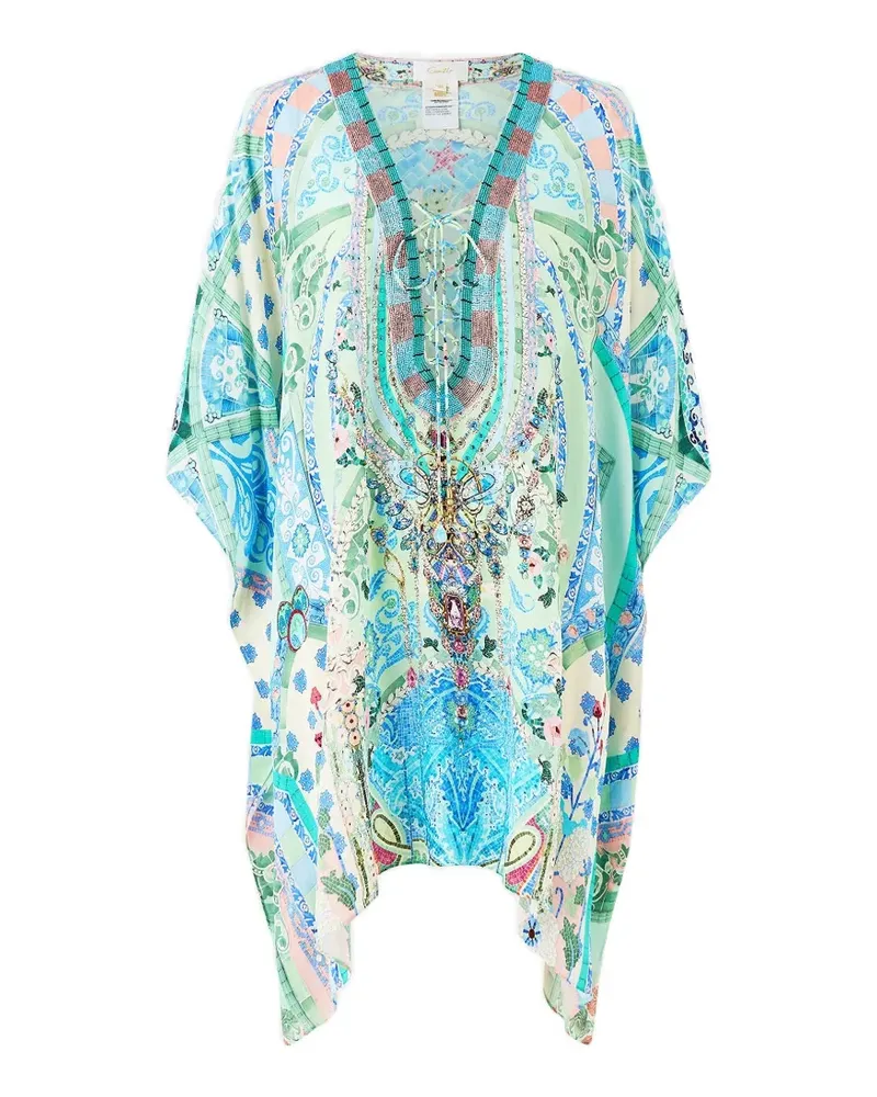 Camilla Midsummer mosaics kaftan - Grün Grün