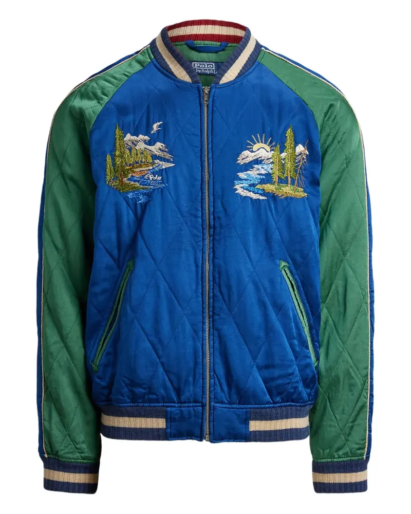 Ralph Lauren embroidered quilted jacket - Blau Blau
