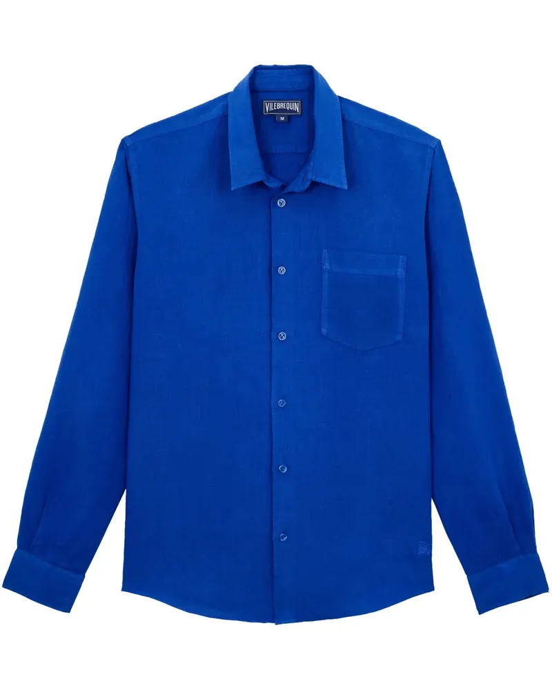 Vilebrequin Hemd aus Leinen - Blau Blau