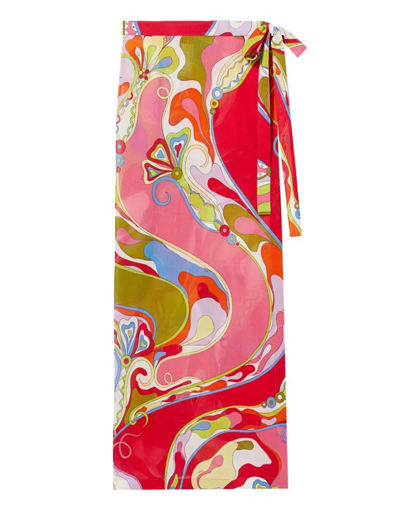 Emilio Pucci Wickelrock mit Orchideen-Print - Rosa Rosa