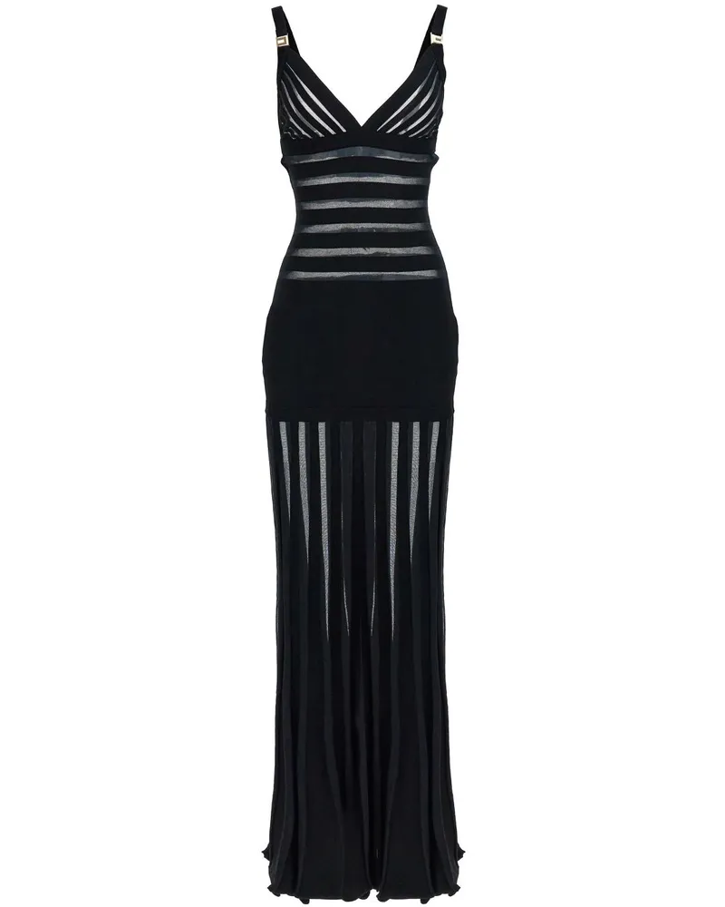 Elisabetta Franchi Semi-transparentes Abendkleid - Schwarz Schwarz