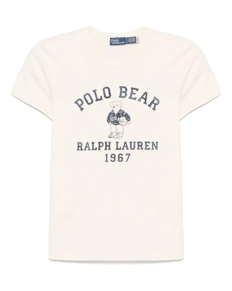 Ralph Lauren T-Shirt mit Polo Bear - Nude Nude