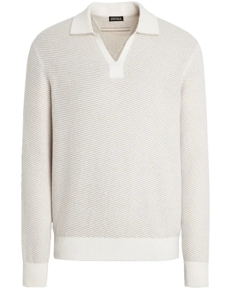 Ermenegildo Zegna Poloshirt aus Seiden-Kaschmirgemisch - Weiß Weiß