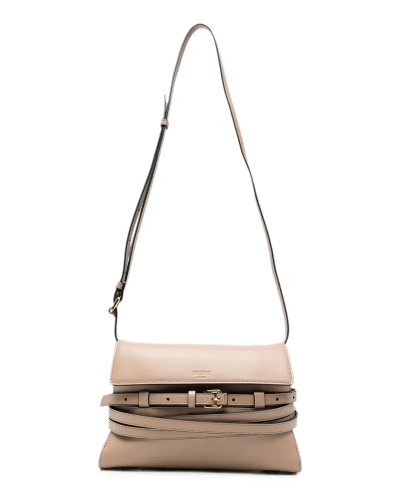 Moschino Tie Me belt-detail shoulder bag - Nude Nude