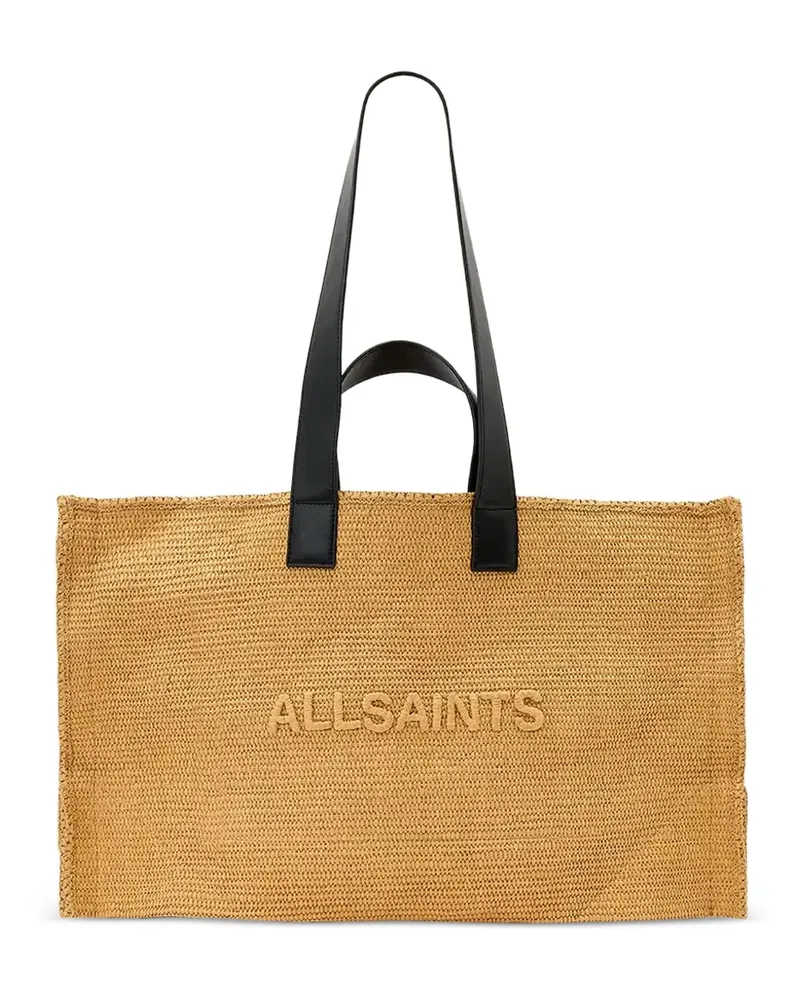 AllSaints Lutece woven tote bag - Nude Nude