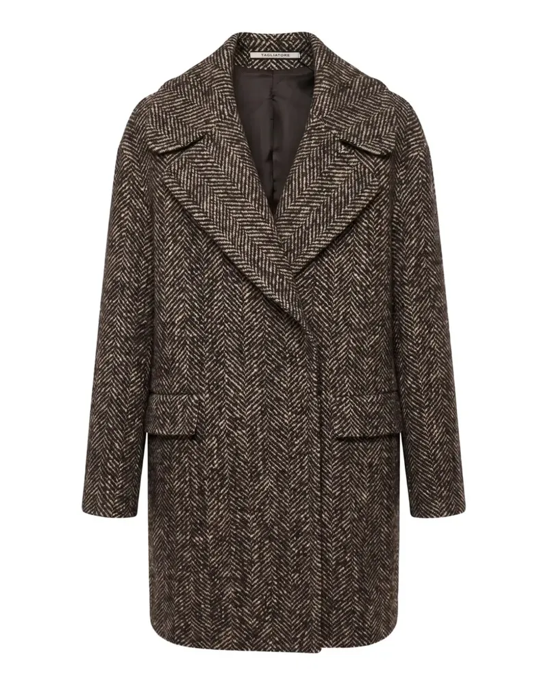 Tagliatore Astrid herringbone-pattern coat - Braun Braun