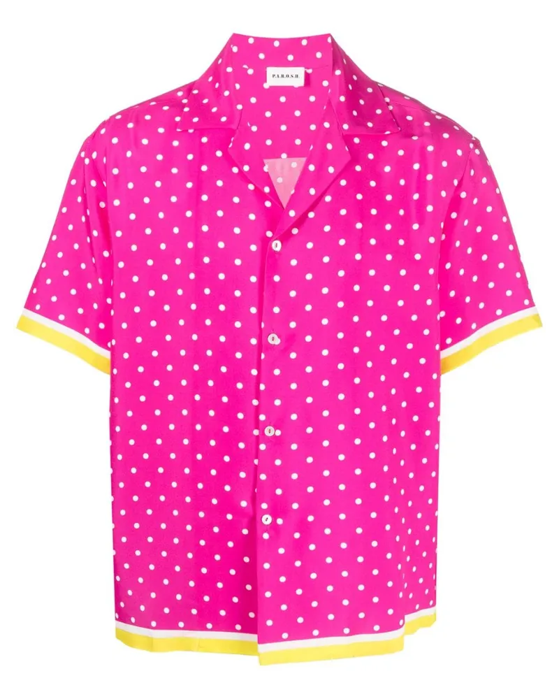 P.A.R.O.S.H. Seidenhemd mit Polka Dots - Rosa Rosa