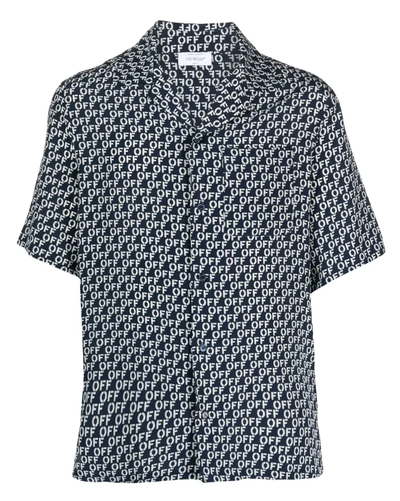 OFF-WHITE Hemd mit Logo-Print - Schwarz Schwarz